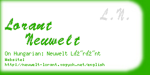 lorant neuwelt business card